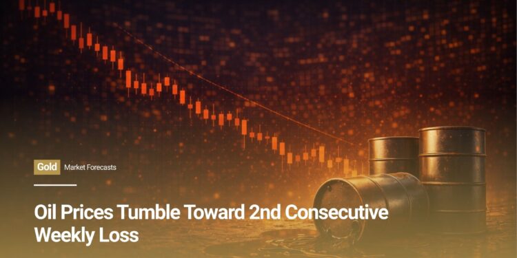 Oil Prices Tumble Toward 2nd Consecutive Weekly Loss