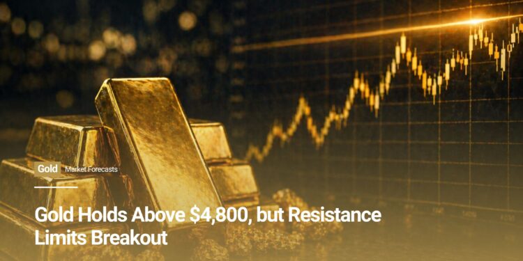 Gold Holds Above $4,800, but Resistance Limits Breakout
