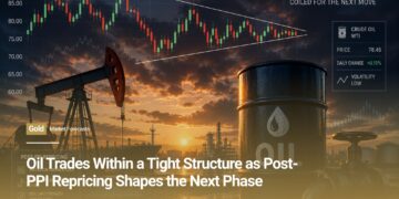 Oil Trades Within a Tight Structure as Post-PPI Repricing Shapes the Next Phase